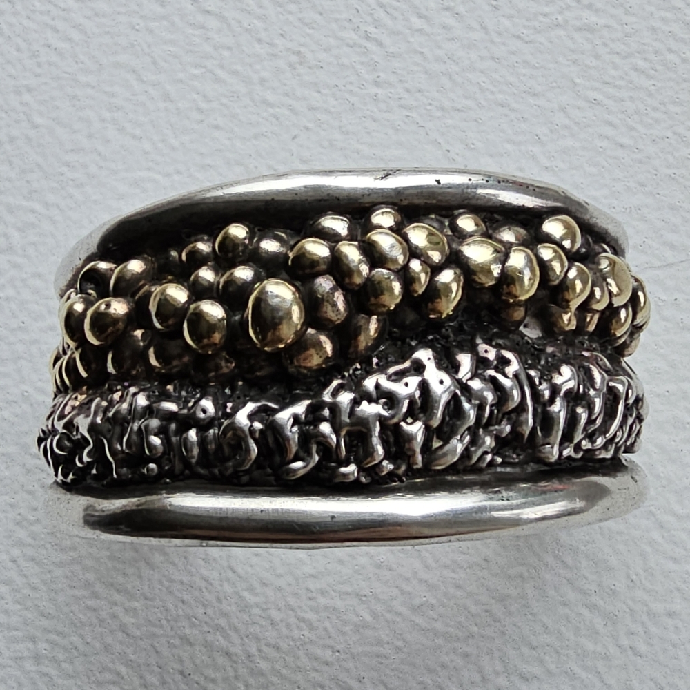 Vintage Lebitski Sterling Silver Statement Cuff Bracelet